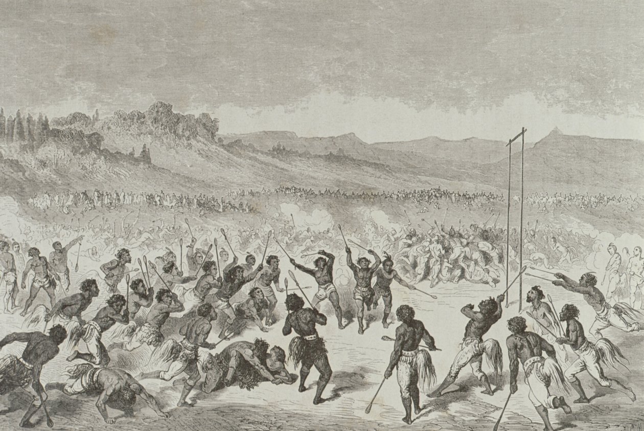Choctaw-indianere spiller et boldspil i 1850