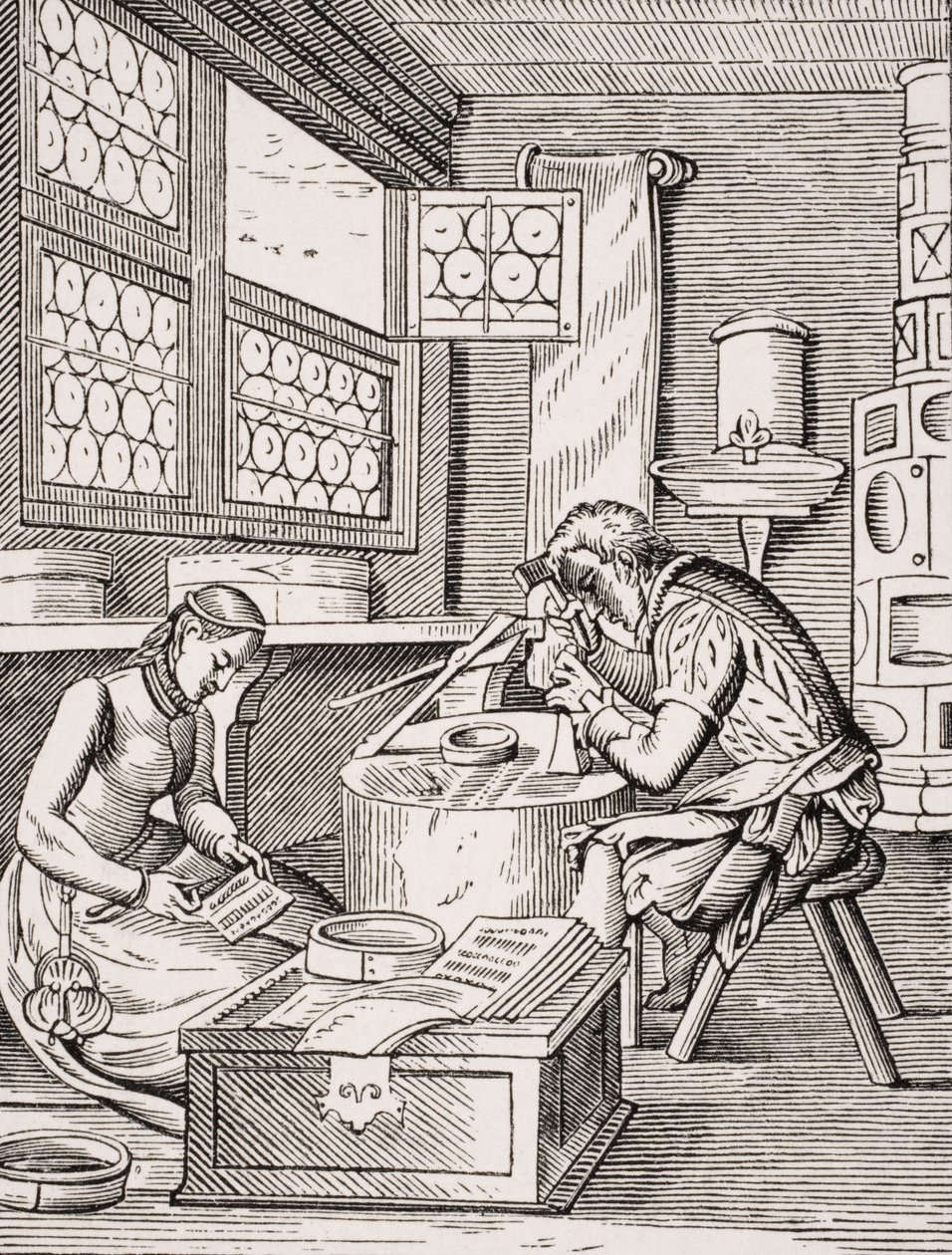 Clasp Maker, gengivelse af et træsnit af Jost Amman (1539-91) fra 