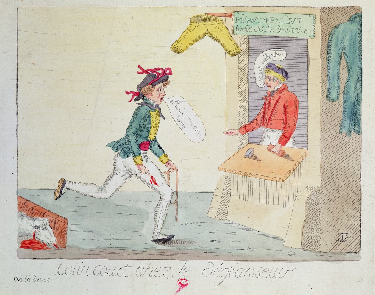 Colin Court ved pletfjernerne, 1814 af French School