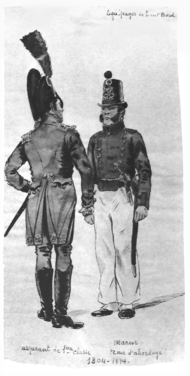 Kostumer af franske marinesoldater fra 1804 til 1814 af French School