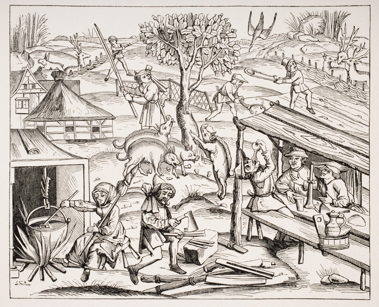 Country Life, efter et træsnit i en folio-udgave af Virgin, udgivet i Lyons, 1517, fra 