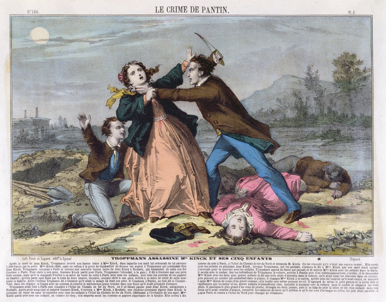 Forsideillustration af et ugeblad LOeil de la Police, ca. 1900 af French School