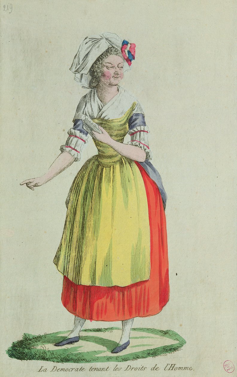 Demokrati med menneskerettighederne i august 1789 af French School