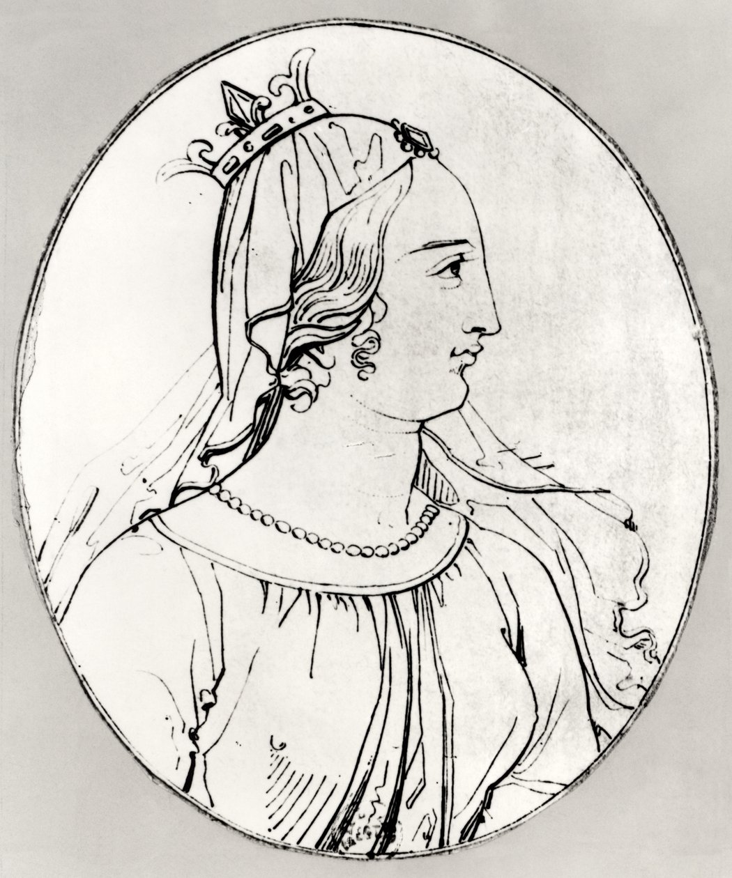 Eleanor af Aquitaine (ca. 1122-1204) (detaljer fra 158139) af French School