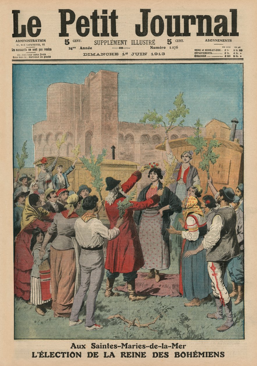 Valg af bøhmernes dronning, Sainte-Maries-de-la-Mer, forsideillustration fra 