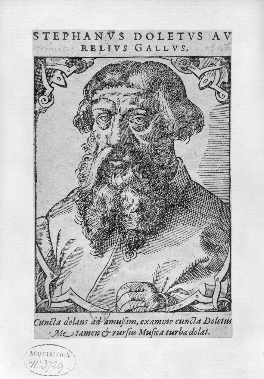 Etienne Dolet (1509-46) 1546 af French School