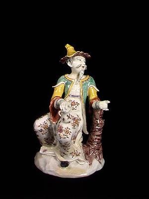 Figur af en kinesisk mand, fra Saint-Cloud (porcelæn) af French School