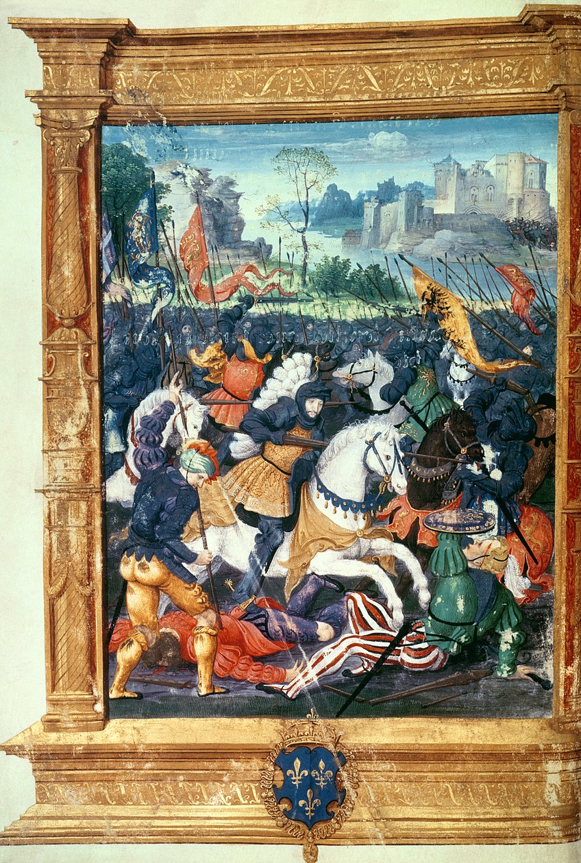 Francois I (1494-1547) ved slaget ved Marignano, 14. september 1515 af French School