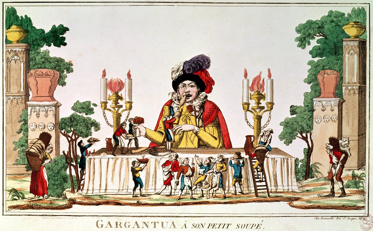 Gargantua ved hans lille nadver, ca. 1800 af French School