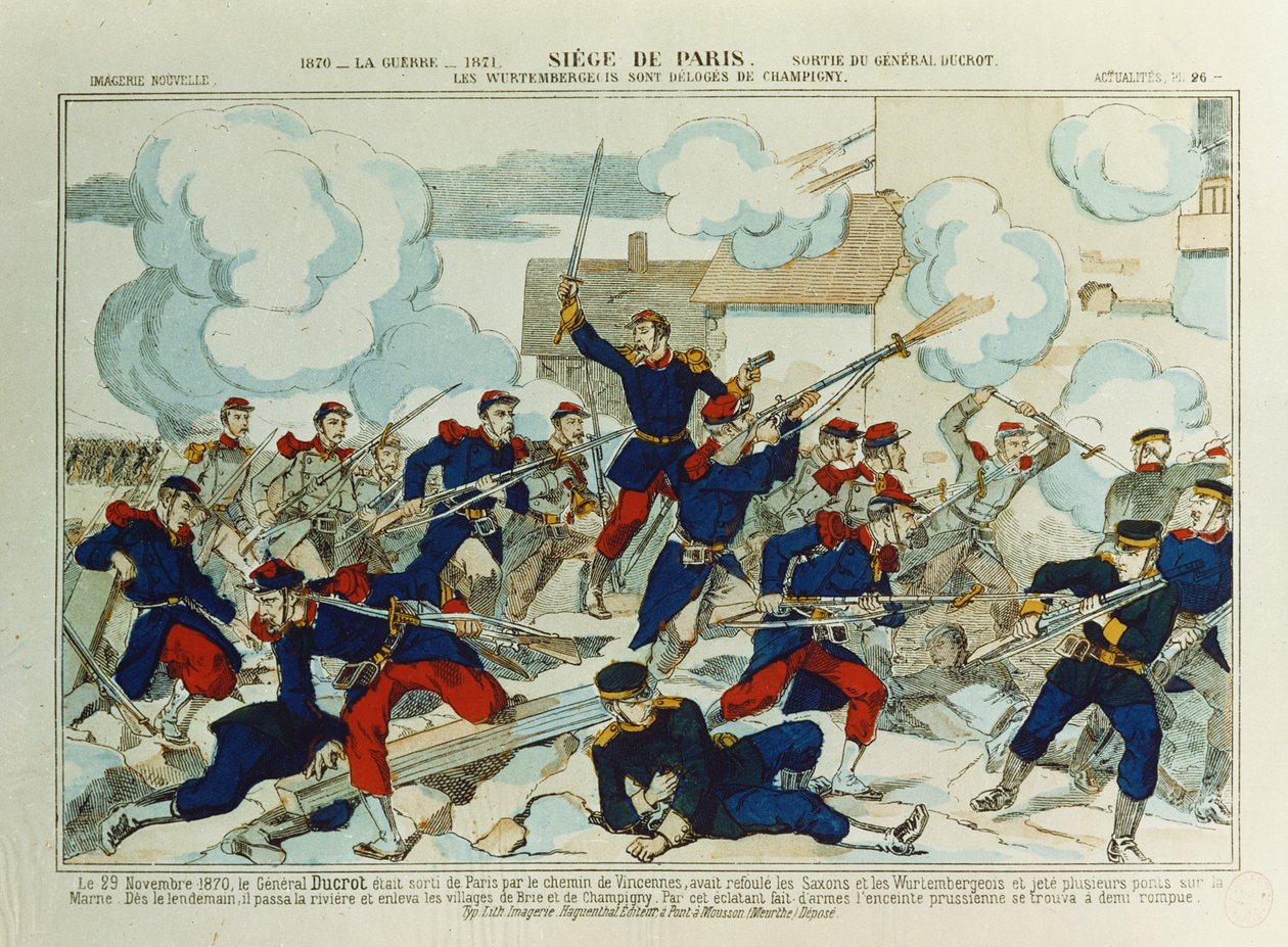 General Ducrot (1817-82) ved slaget ved Champigny, 29. januar, 1870 af French School