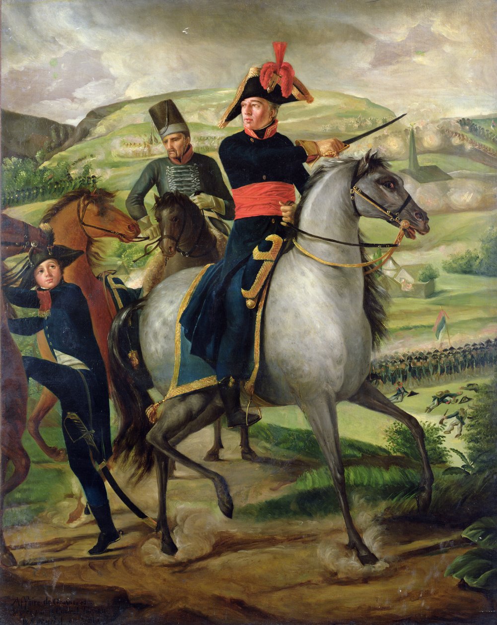 General Louis Marie Turreau de Garambouville (1756-1816) ved Gravieres-affæren, 1800 (se også 160490) af French School