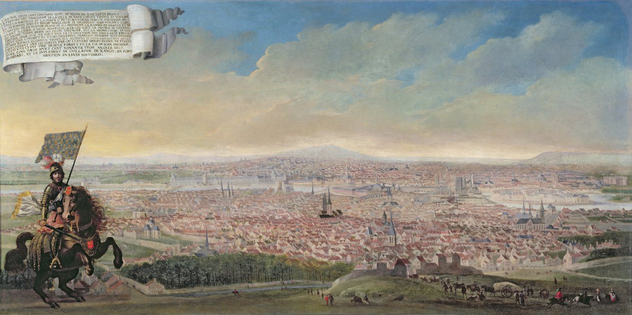 Almindelig udsigt over Paris fra Faubourg Saint-Jacques, ca. 1640 af French School