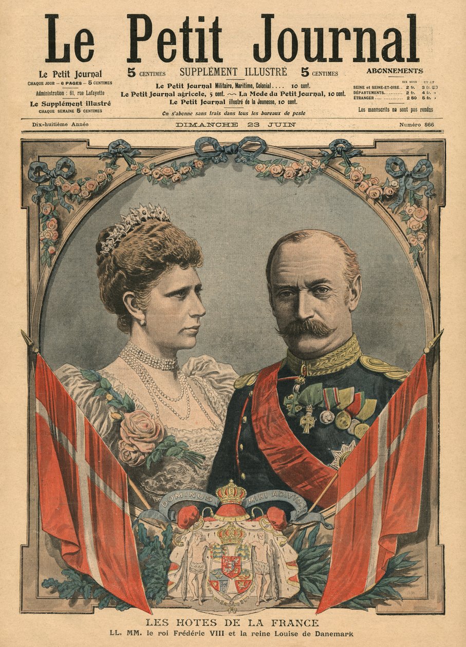 Gæster af Frankrig, Kong Frederik VIII (1843-1912) og Dronning Louise (1851-1926) af Danmark, illustration fra 