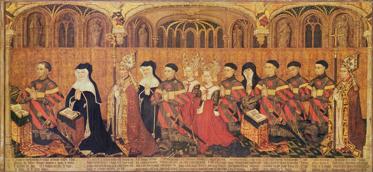 Jean I Jouvenel des Ursins (1360-1431) med sin kone, Michelle de Vitry (d.1456) og deres familie, 1445-49 af French School
