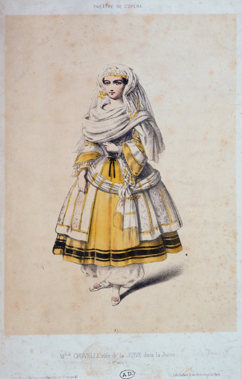 Jeanne Sophie Charlotte Cruvelli (1826-1907) i hovedrollen som La Juive, 1. akt, ca. 1850-60 af French School