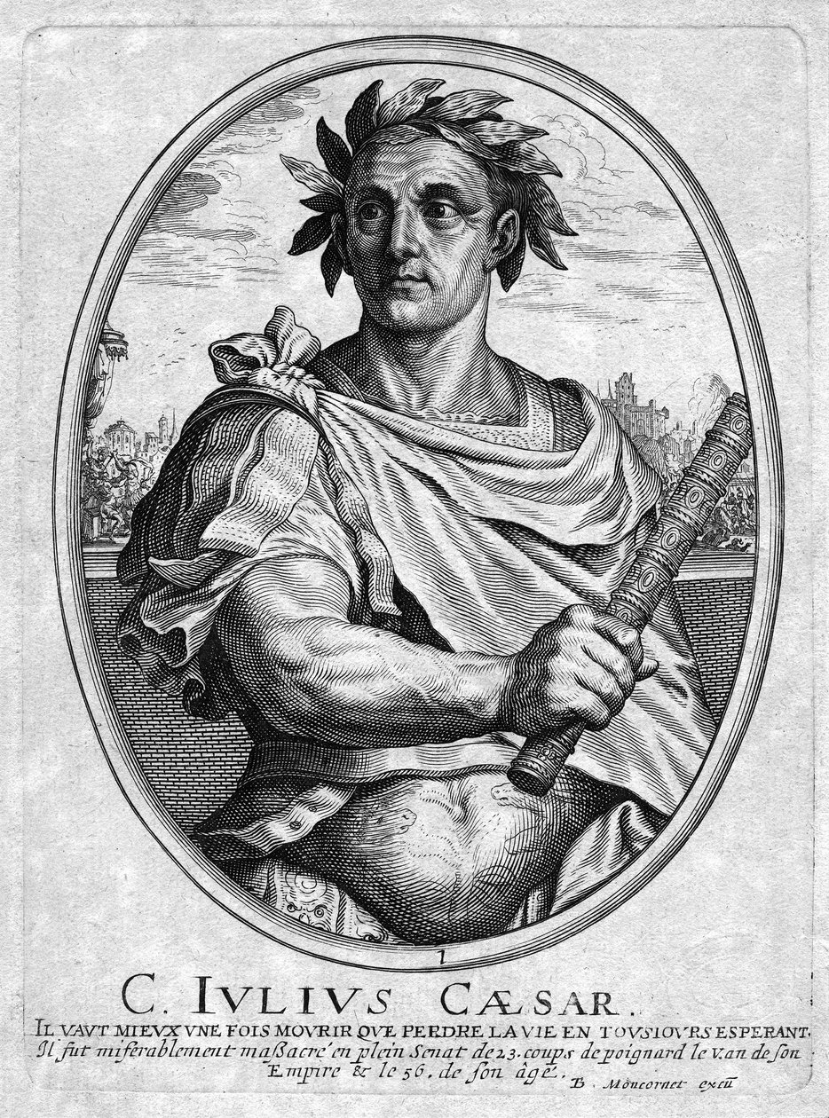 Julius Cæsar, graveret af Balthazar Montcornet af French School