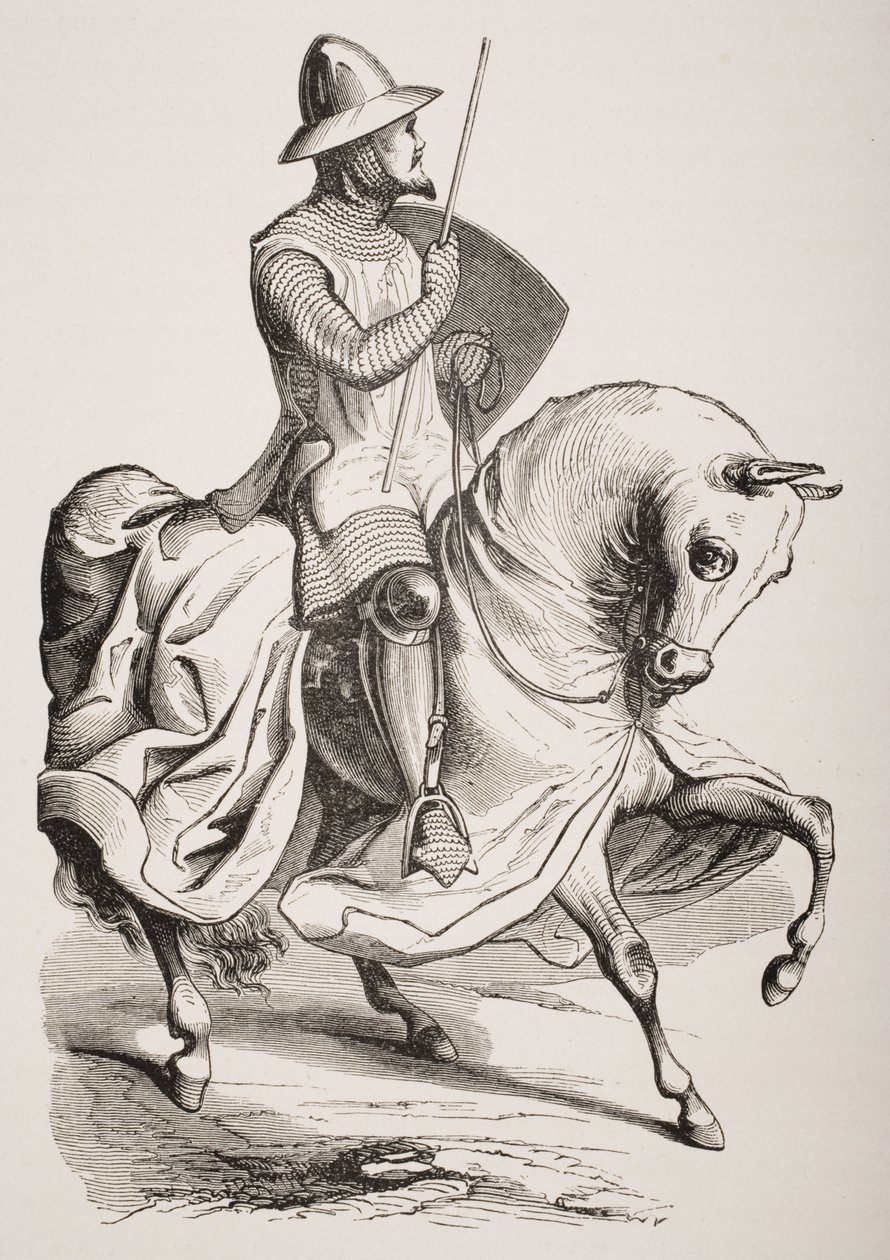 Knight in Battledress, efter en miniature i en psalter fra det 12. århundrede, fra 