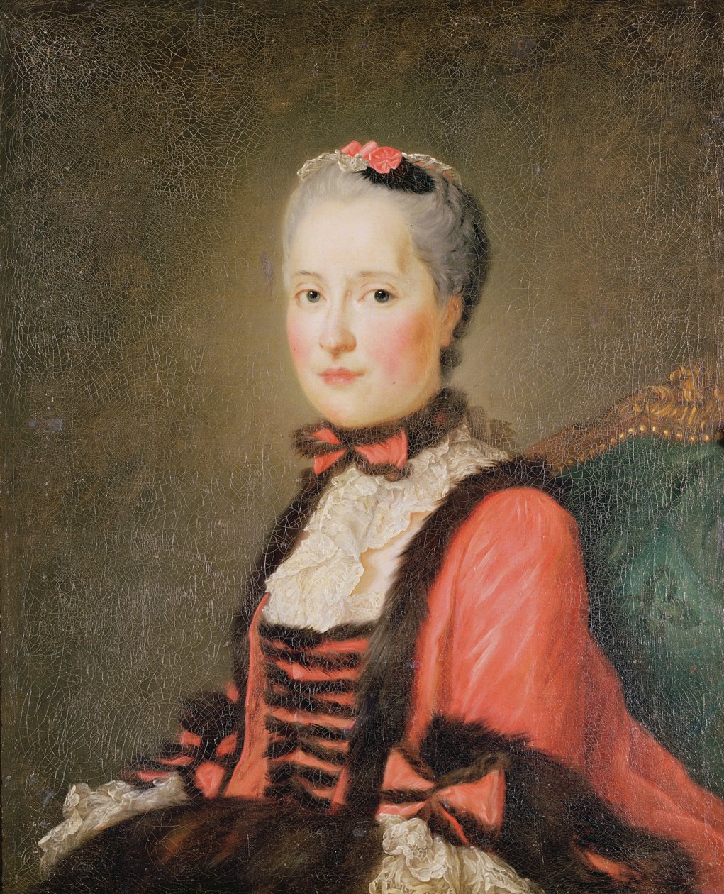 La Dauphine Marie-Josephe de Saxe (1731-67) tilskrevet Jean Marc Nattier (1685-1766) eller Jean Baptiste Perroneau (1715-83) af French School