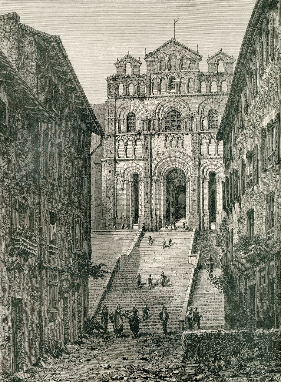 Le Puy Cathedral, Le Puy-en-Velay, Auvergne, i det 19. århundrede, fra 