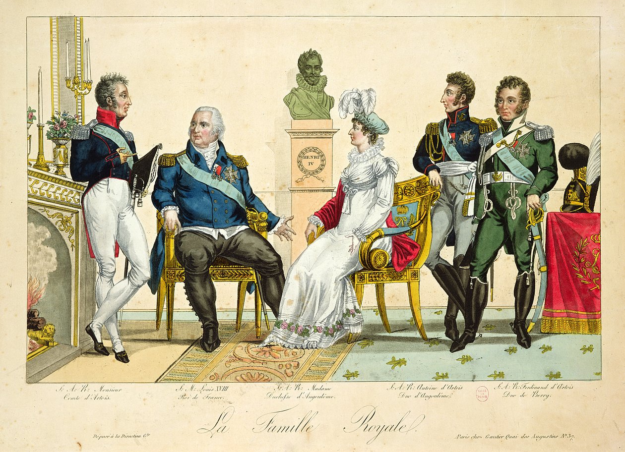 Ludvig XVIII (1755-1826) og hans familie af French School