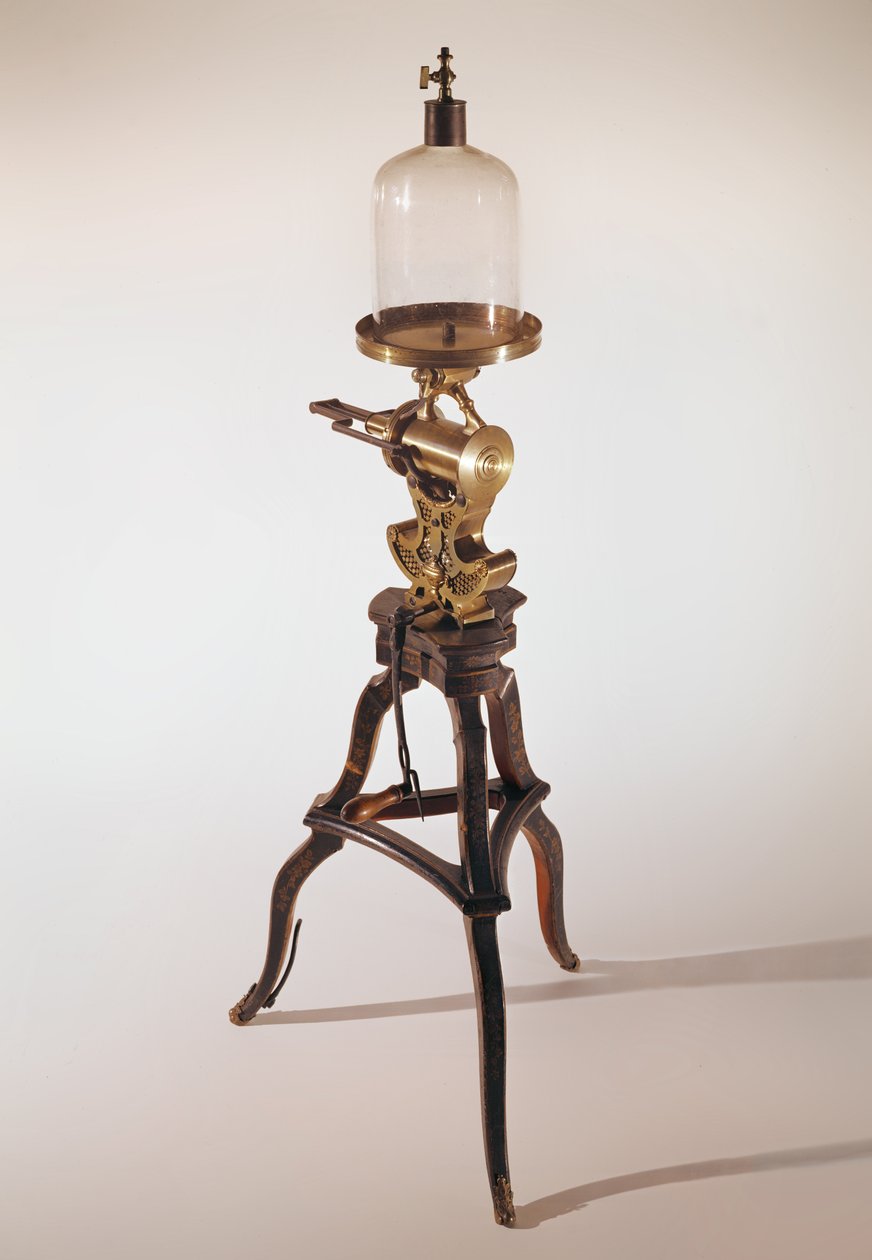 Maskine brugt af Edme Mariotte (1620-84) (træ, metal og glas) af French School