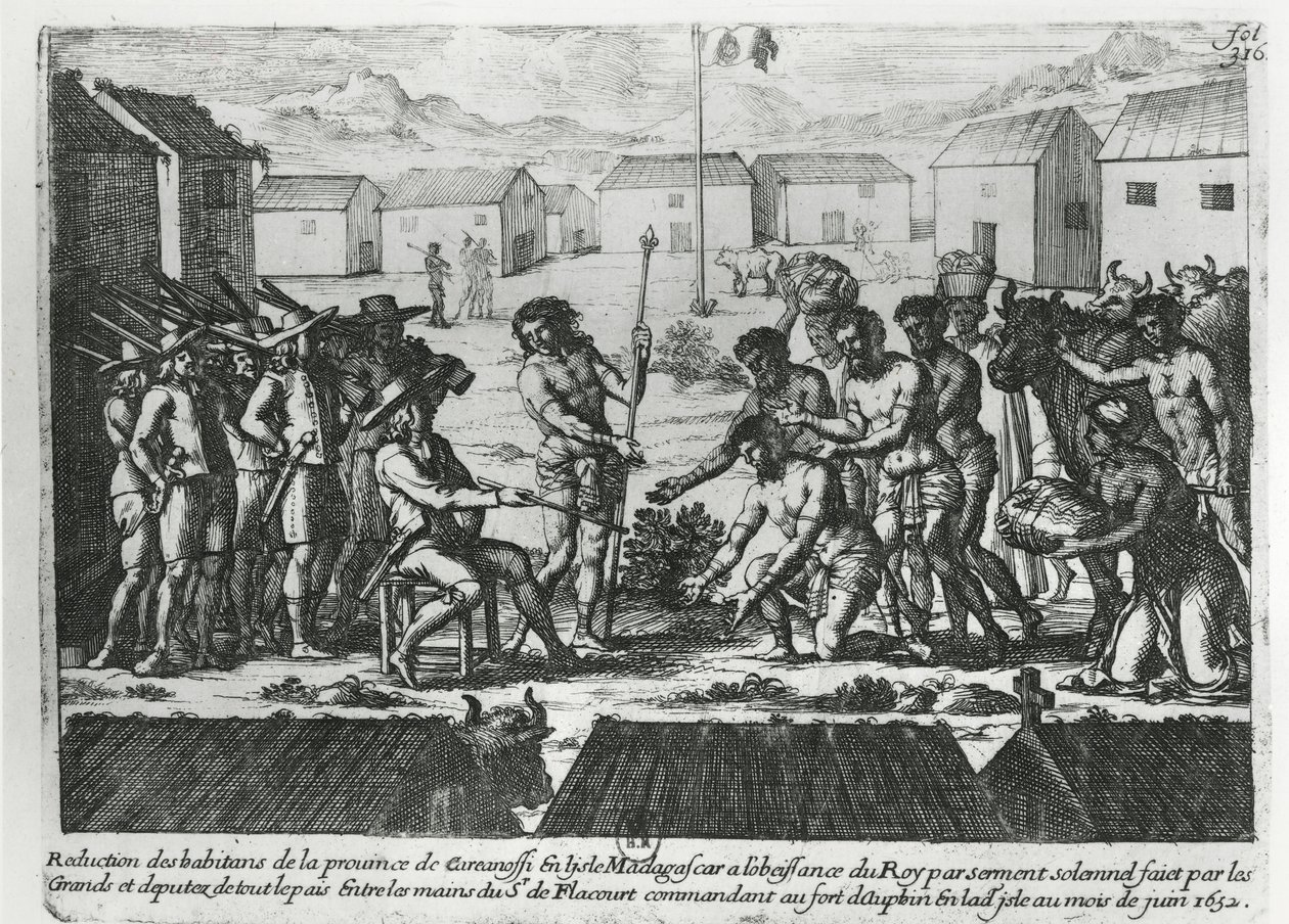 Madagaskar underkaster sig Etienne Flacourt (1607-60) 1652 af French School
