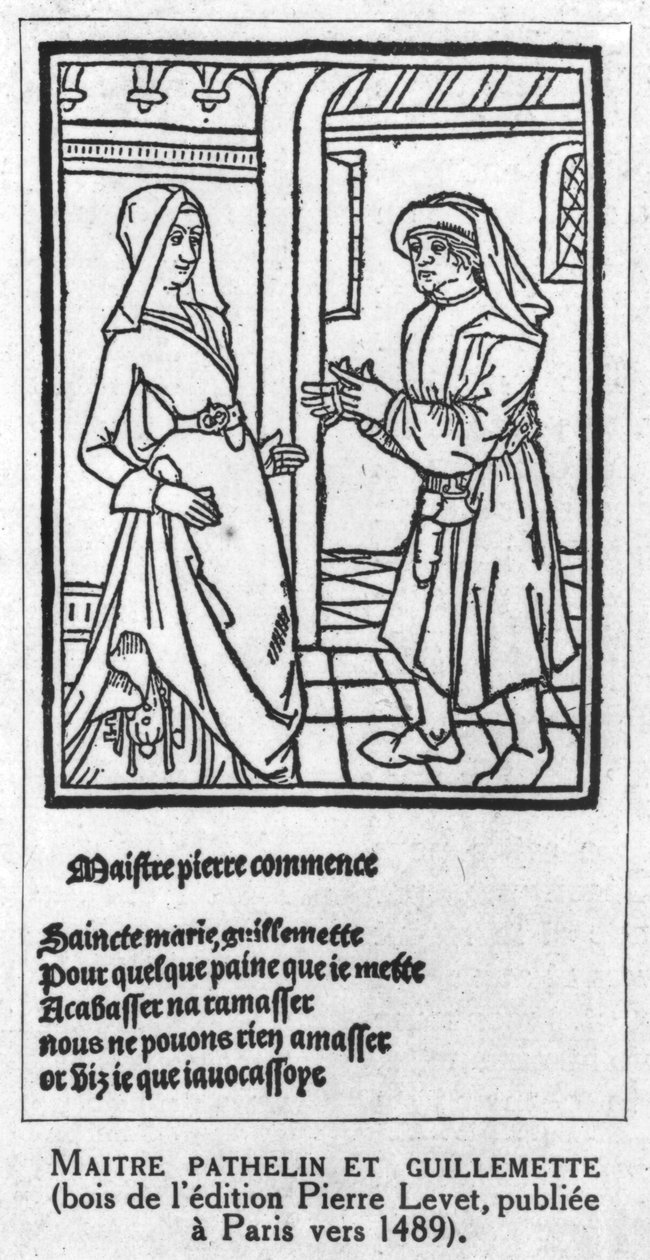 Maitre Pathelin og Guillemette, illustration fra 