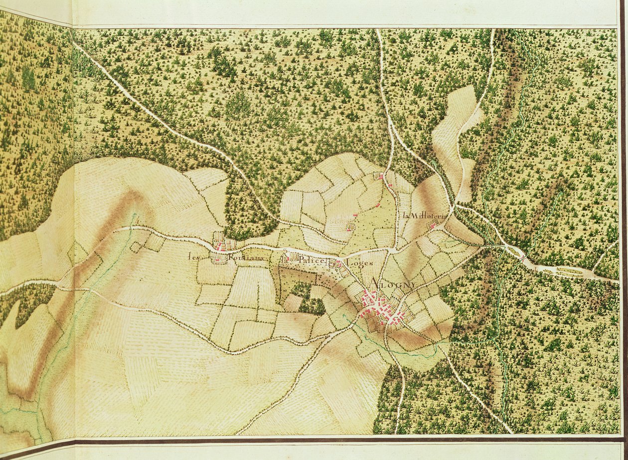 Kort over Bourges-området af French School