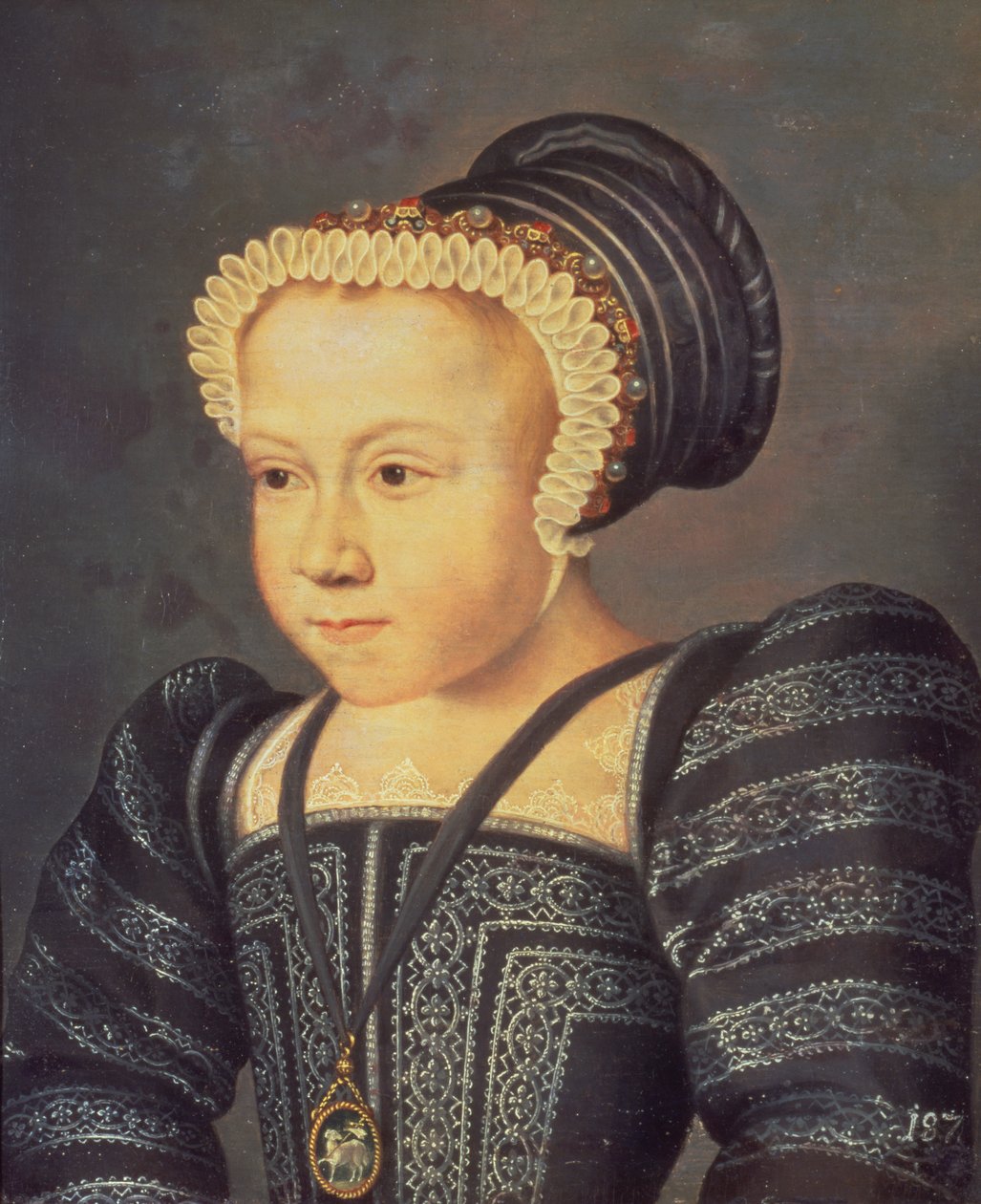 Margaret, dronning af Navarra, som barn, 1550 af French School