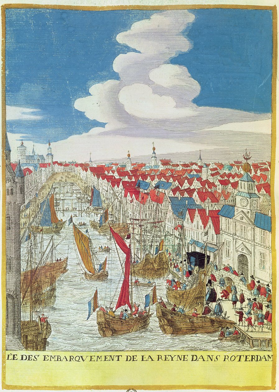 Marie de Medici (1573-1642) Landgang i Rotterdam, 1639 af French School