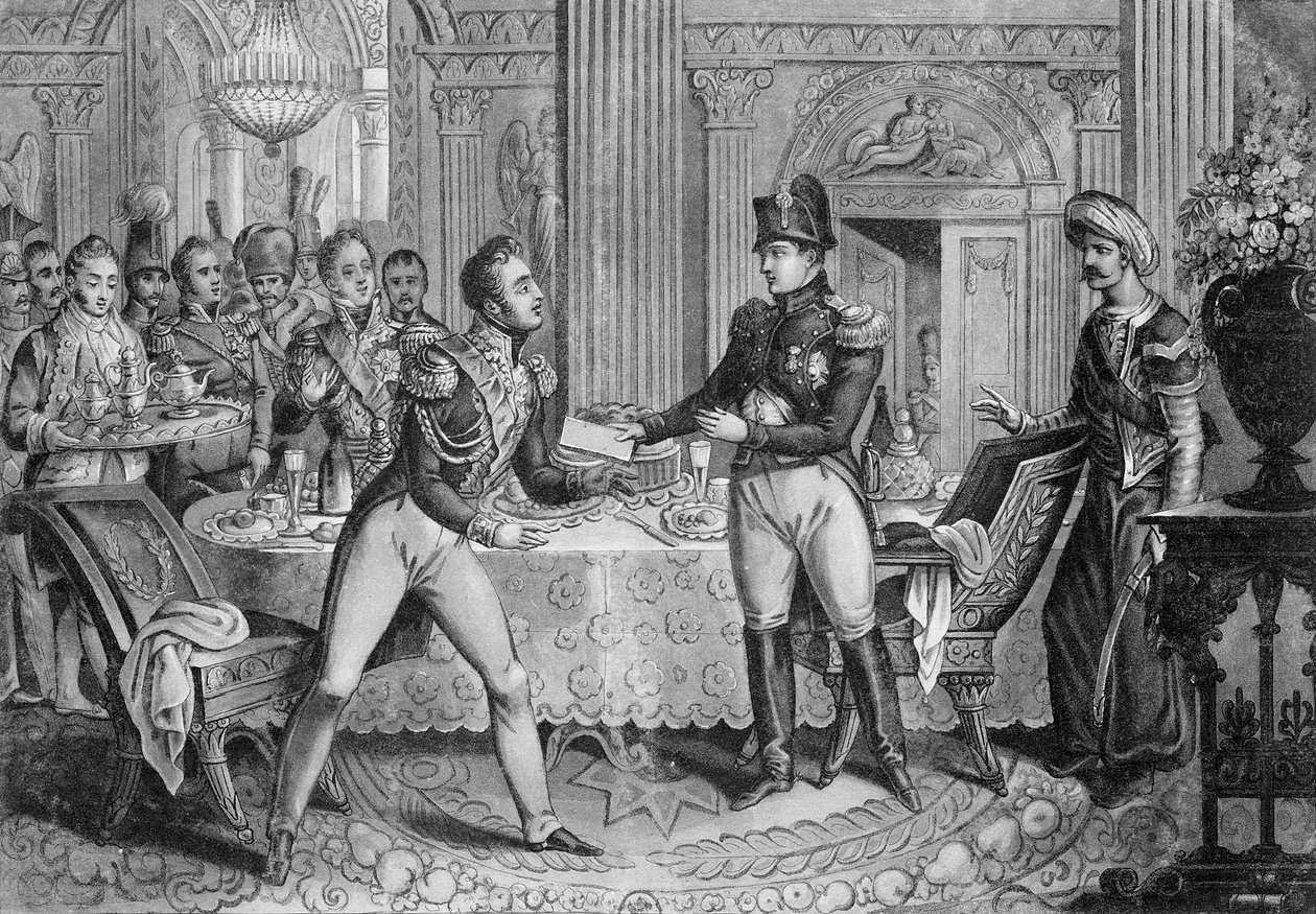 Marskal Pierre Francois Joseph Lefebvre (1755-1820) skabte hertug af Dantzig af Napoleon (1769-1821) efter belejringen af Dantzig, 26. maj 1807 af French School
