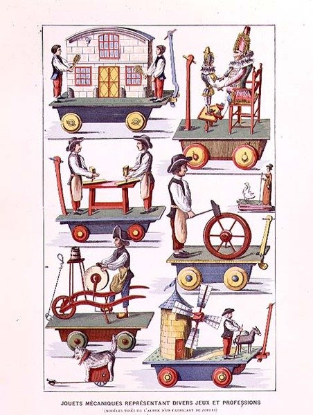 Katalog over mekanisk legetøj fra Histoire des Jouets af Henri dAllemagne af French School