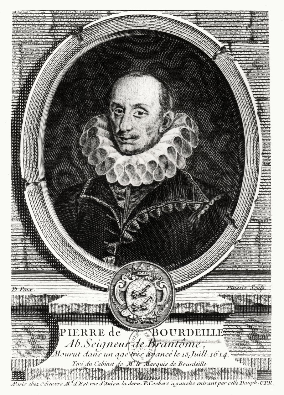 Medaljonportræt af Pierre de Bourdeille (1540-1614), abbed af Brantome af French School