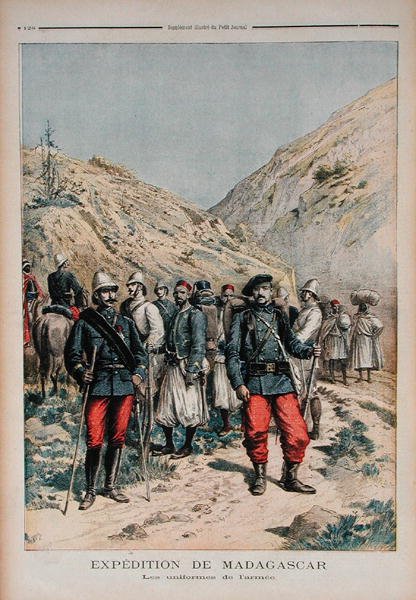 Militær ekspedition i Madagaskar, fra Le Petit Journal, 21. april 1895 af French School