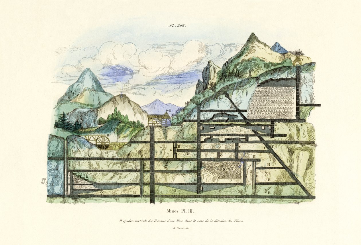 Mine, 1833-39 af French School