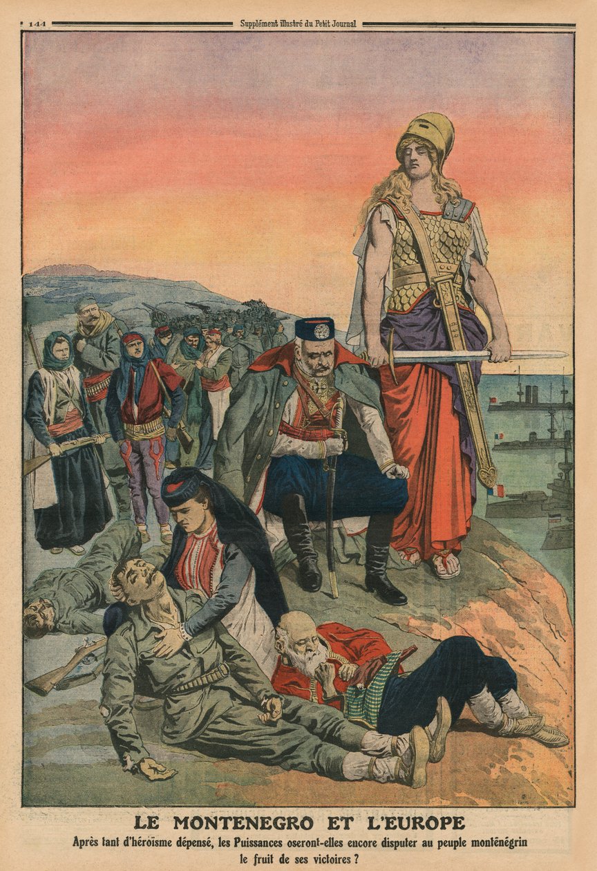 Montenegro og Europa, bagsideillustration fra 