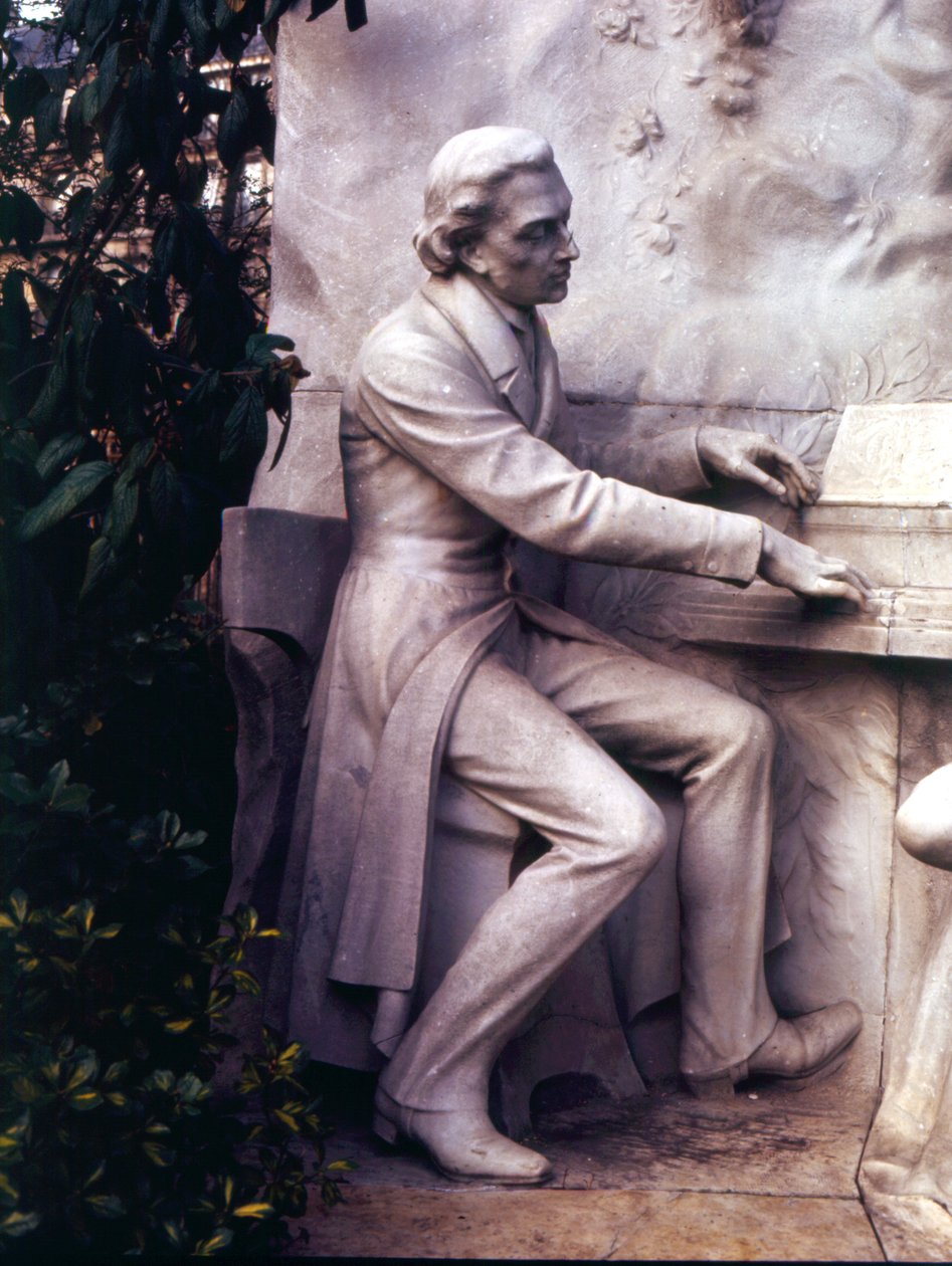 Monument til Frederic Chopin (1810-49) (marmor) (detaljer) af French School