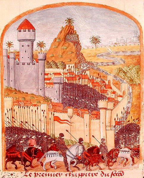 Ms 1335 fol.22 Overgivelse af slottet Celaenae i 333 f.Kr., fra Vie dAlexandre le Grand af French School