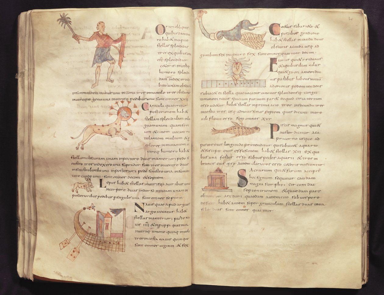 Ms 422 Fol.29 og 30 Månens vej på tværs af stjernebillederne fra 