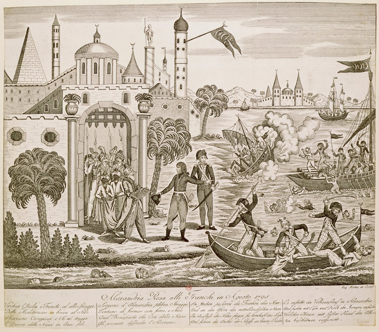 Napoleon I (1769-1821) Landgang i Alexandria, 2. juli 1798 af French School
