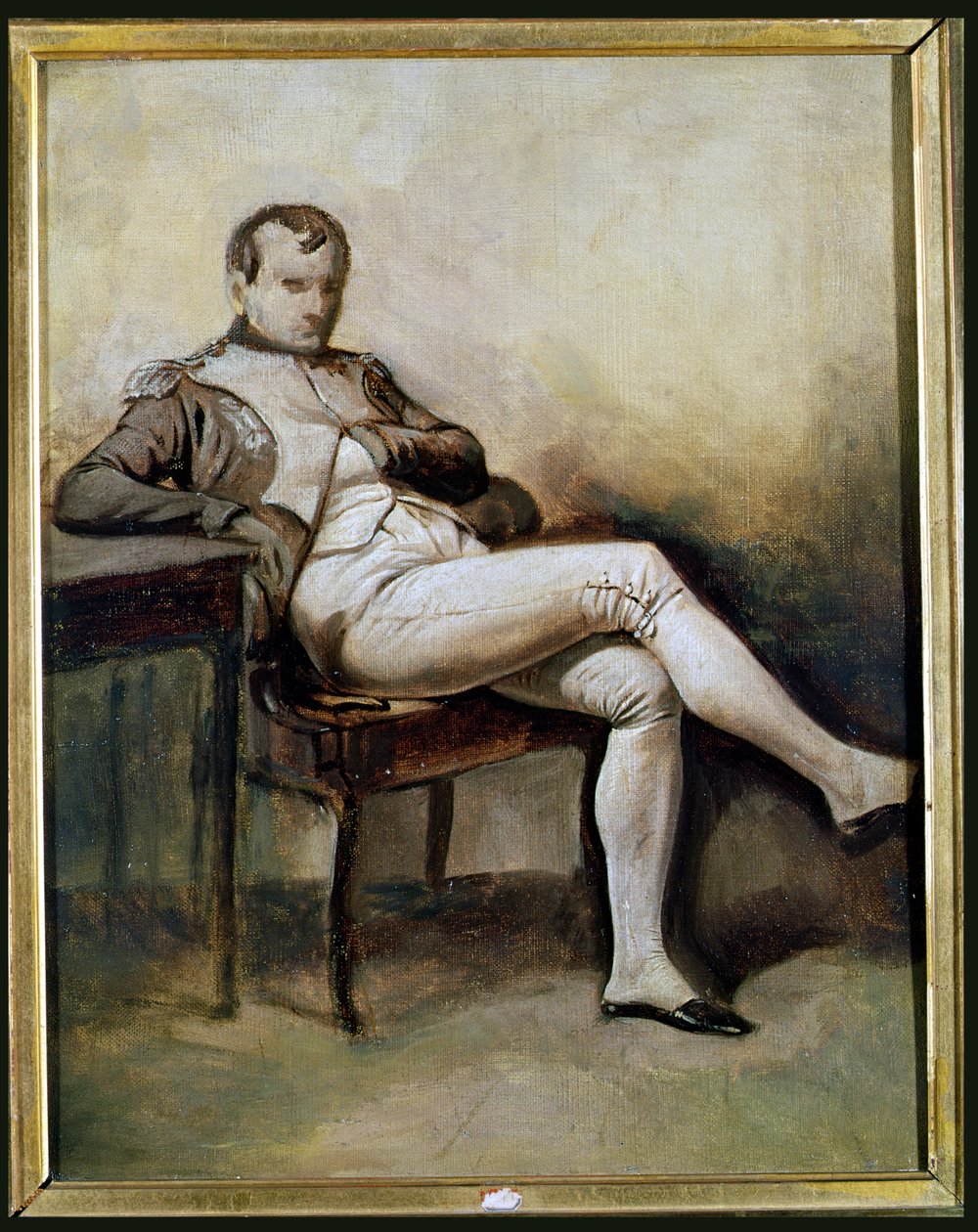 Napoleon I (1769-1821) Siddende i en lænestol (grisaille) af French School