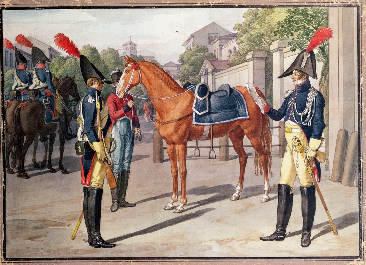 Officer og Garde af den Kongelige Garde i 1826 af French School