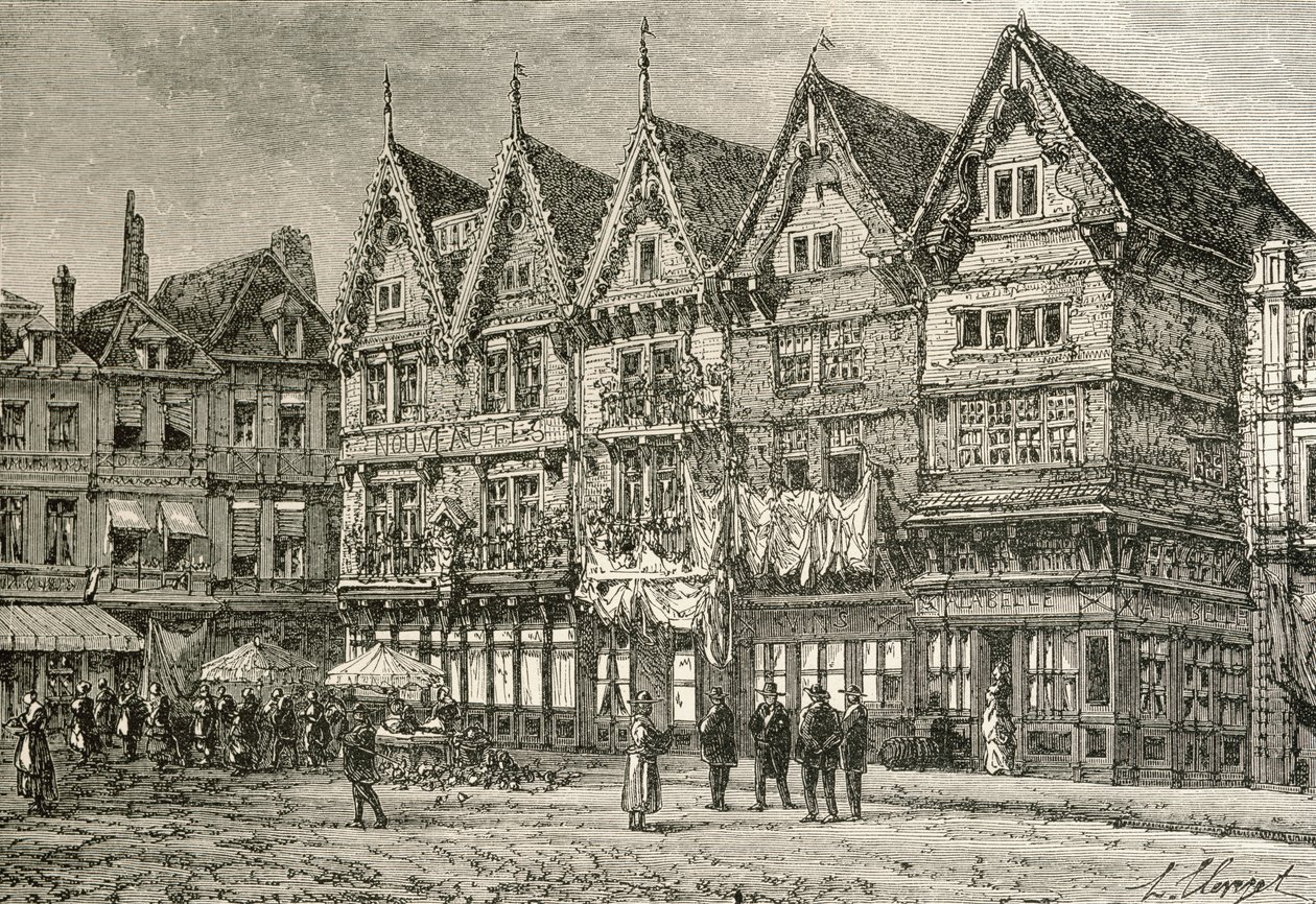 Gamle huse i Valenciennes, Frankrig, i det 19. århundrede, fra 