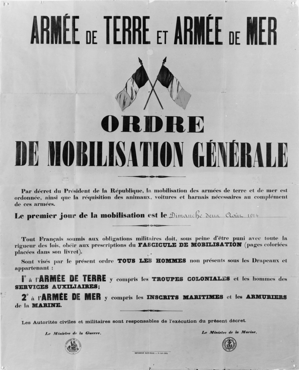 Generel mobiliseringsorden, 1914 af French School