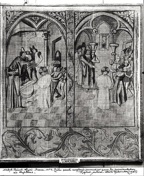 Pilatus vasker sine hænder, Ecce Homo, et af fire sæt til en fremførelse af Passionens Mysterium, fra Hotel-Dieu, Reims af French School