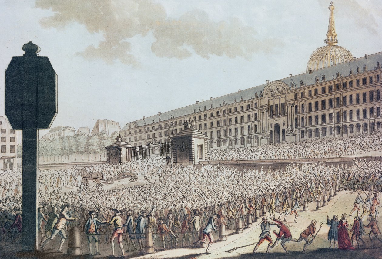 Plyndring af Invalides Armoury, 1789 af French School