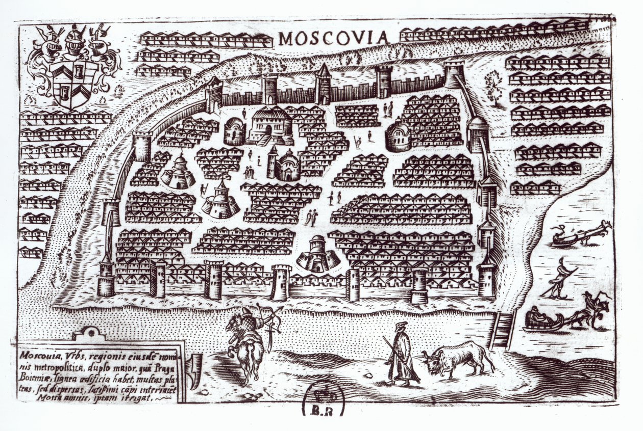 Plan over Moskva, 1628 af French School