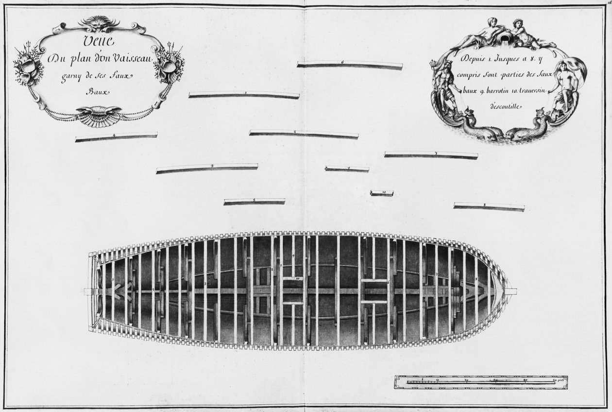 Plan af et fartøj, illustration fra 