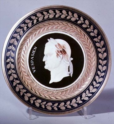 Tallerken forestillende kejser Vespasian (9-79 e.Kr.) ca. 1810 af French School