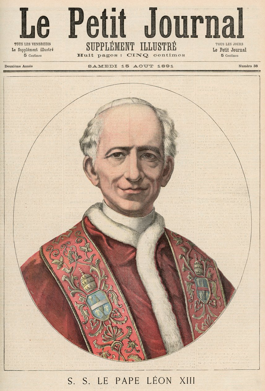 Pave Leo XIII (1810-1903) fra "Le Petit Journal", 15. august 1891 af French School